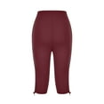 thumbnail image 5 of UYISJ Capri Pants for Women Casual Summer Cropped Jogger Sweatpants Drawstring Capris Trousers Yoga Solid Color Sports Leggings Plus Size Wine M, 5 of 7