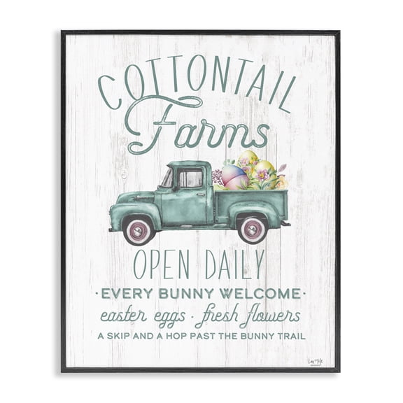 Stupell Industries Rustic Lodge Antique Cottontail Farms Black Framed Giclee Art, 11 x 14, by Lux Me Designs