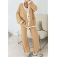 thumbnail image 3 of PRETTYGARDEN Women's 2 Piece Outfits Knit Matching Lounge Sets Long Sleeve V Neck Cardigan Sweaters Wide Leg Pants Tracksuits, 3 of 10