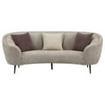 thumbnail image 2 of Zui Curved Sofa, 92 Inch, Beige Fabric, Round Design, 3 Accent Pillows, 2 of 3