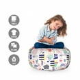 thumbnail image 2 of Modern Storage Toy Bag Chair, Doodle Shopping Bags Gift Boxes and Presents Celebration Girly Lips Illustration, Stuffed Animal Organizer Washable Bag, Small Size, Multicolor, by Ambesonne, 2 of 3