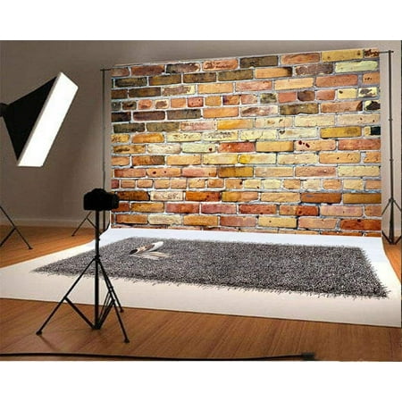 Image of ABPHOTO 7x5ft Photography Backdrop Weathered Color Paint Brick Wallpaper Ric Photo Background Backdrops