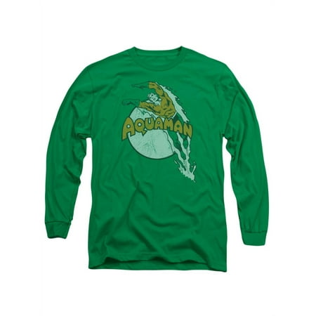 DC Comics Aquaman Dive Splash Adult Long Sleeve T-Shirt Tee