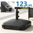thumbnail image 4 of Abble 170 lbs Outdoor Cantilever Patio Umbrella Base Offset Umbrella Stand with Handle and Wheels for Garden Backyard Poolside in Black, 4 of 10