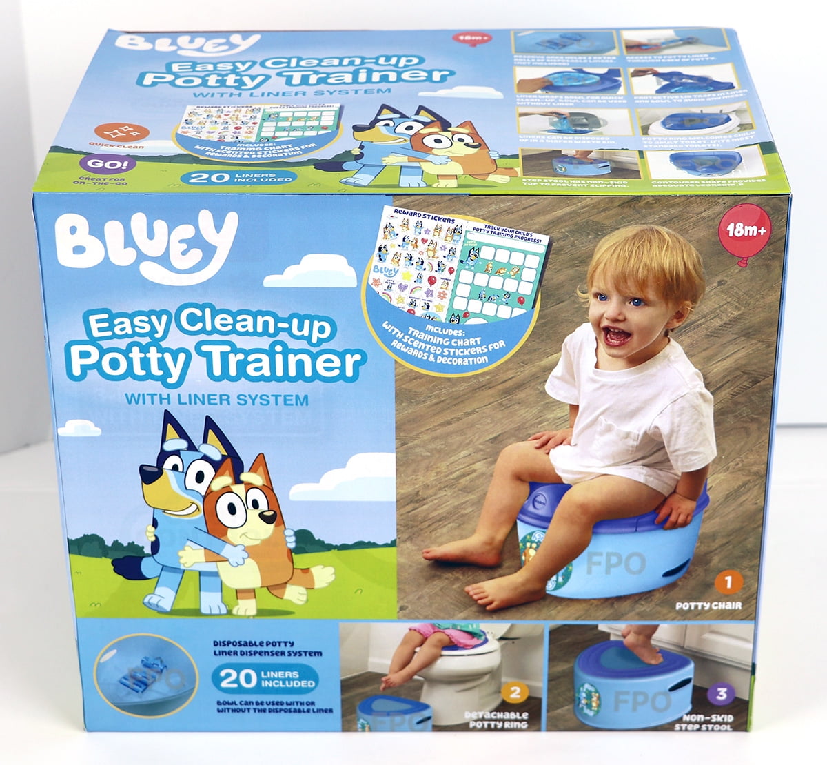 Bluey 3-in-1 Easy Clean-Up Potty Trainer with Disposable Liner Bags