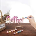 thumbnail image 4 of 1pc Gather Wood Sign Wall Decor Script Word Cutout Laser Cut Unfinished Sign Rustic Letter Decorative DIY Wall Art, 4 of 7