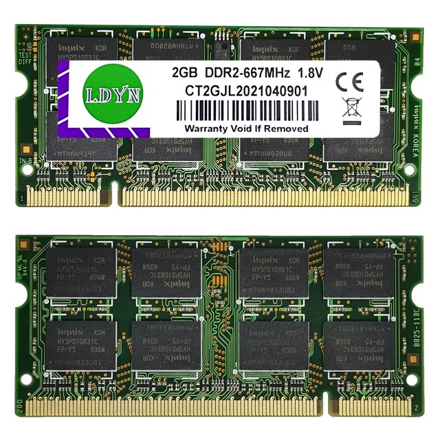 DDR2 2 Go 4 Go RAM sodimm Mémoire pour Ordinateur Portable PC2-5300 6400 800MHZ 667mhz 200pin 1.8V Notebook DDR2 RAM 2 Go 667mhz x 10 Pcs