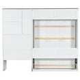 thumbnail image 4 of Euroco Wood Full Size Murphy Bed with Sofa and Desk, Wall Bed with Storage Cabinets, White, 4 of 14