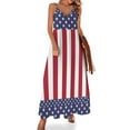 thumbnail image 2 of USA US FLAG RED BLUE WHITESTARS AMIRECA Sleeveless Dress women formal occasion dresses evening dresses luxury, 2 of 6