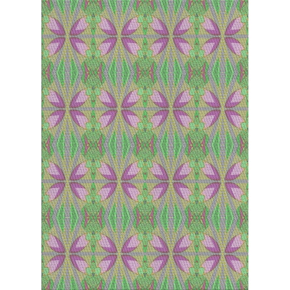 Ahgly Company Machine Washable Indoor Rectangle Transitional Mauve Taupe Purple Area Rugs, 6' x 9'