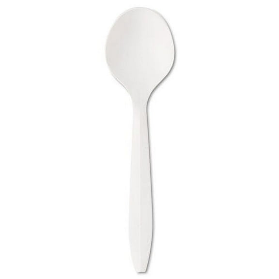 Mediumweight Polystyrene Cutlery, Soup Spoon, White, 1,000/carton | Bundle of 5 Cartons