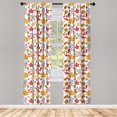 thumbnail image 5 of Ambesonne Autumn Window Curtains, Leaves Composition Art, Each 28" W x 63" L, Vermilion and Burnt Orange, 5 of 5