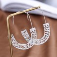 thumbnail image 1 of 2 pares de pendientes geométricos de aro de metal con dise?o de gancho de medio aro para mujer, plateado ShuxiuWang 8390612988578, 1 of 1