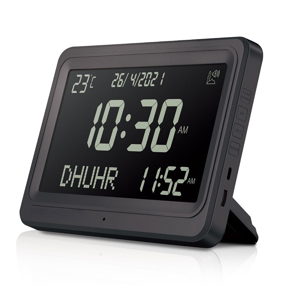 Premium Digital alarm clock with oversized LCD screen, electronic wall