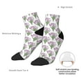 thumbnail image 6 of Rateoe Tulips Flowers Pattern Quarter Crew Socks,Toe Seamed Ankle Socks,Cotton Cushioned Breathable Athletic Crew Sports Socks, 6 of 7