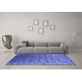 thumbnail image 3 of Ahgly Company Machine Washable Indoor Round Oriental Blue Industrial Area Rugs, 6' Round, 3 of 4