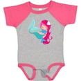 thumbnail image 3 of Inktastic Mermaid And Dolphin, Mermaid With Pink Hair Girls Baby Bodysuit, 3 of 5