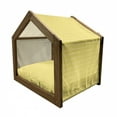 thumbnail image 2 of Yellow Pet House, Quatrefoil Moroccan Themed Geometric Ombre Pattern Art, Outdoor & Indoor Portable Dog Kennel with Pillow and Cover, 5 Sizes, Merigold Yellow, by Ambesonne, 2 of 5