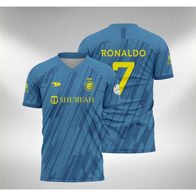 YP2 2022-2023 Camiseta De Fútbol Al Nassr Visitante Ronaldo No . 7 Deportiva Unisex Talla Grande PY2 Gao Jiahui unisex