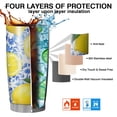 thumbnail image 7 of 20 Oz Lemon Coffee Tumbler Double Wall Insulated Stainless Steel Water Bottle | Metal Reusable Thermoses Flask with Cup Cap | Leak & Sweat Proof with Anti-Dust Lid, 7 of 7