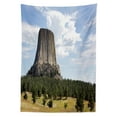 thumbnail image 3 of Ambesonne Wyoming Tablecloth Rectangular Table Cover, Devils Tower Photo, 52"x70", Multicolor, 3 of 4