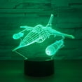 thumbnail image 2 of YSTIAN Warplane Aircraft 3D Night Light Table Lamp Multi Colors Jet Plane with USB Power Decor Birthday Holiday Year Decor Gift Decoración De Dormitorio De Luz De Noche Led, 2 of 9