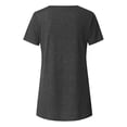 thumbnail image 6 of Landzoo Women'S Tops Solid Color Short Sleeve Crew Neck Shirt Summer Comfortable Women T Shirt Size 4XL Dark Gray, 6 of 6
