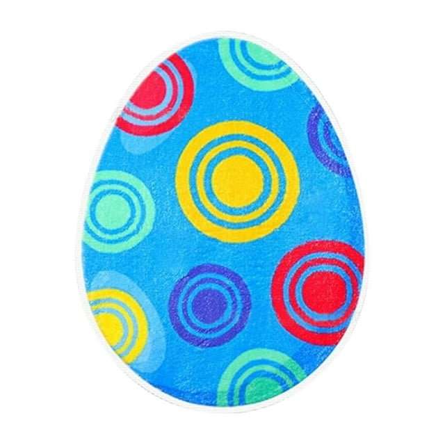 Binwennn Rugs Living Room Fuzzy Rug for Bedroom Small Throw Blanket Easter Bunny Egg Shaped Carpet Easter Bunny Doormat Washable Cartoon Bunny Carpet With Rubber On The Back Can Be