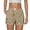 Khaki, variant on Jane Wardrobe Women’s Casual Gingham Print Shorts, Elastic Waist Button-Front Shorts with Side Pockets, Multi-Color, S/M/L/XL/XXL