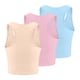 thumbnail image 4 of Conjunto de 3 camisetas sin mangas para mujer: camisetas de entrenamiento sin costuras con ribetes, camisetas cortas sin mangas, ropa informal/de playa/de deporte, 4 of 4