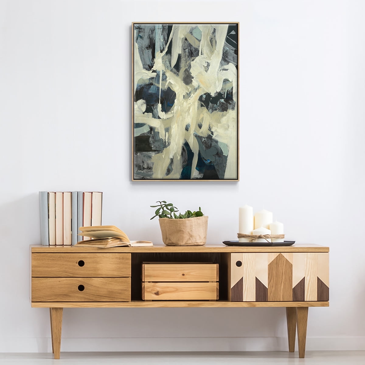 Bearers Framed Premium Gallery Wrapped Canvas - Ready to Hang - 25 x 37 - Natural Wood Floating Frame