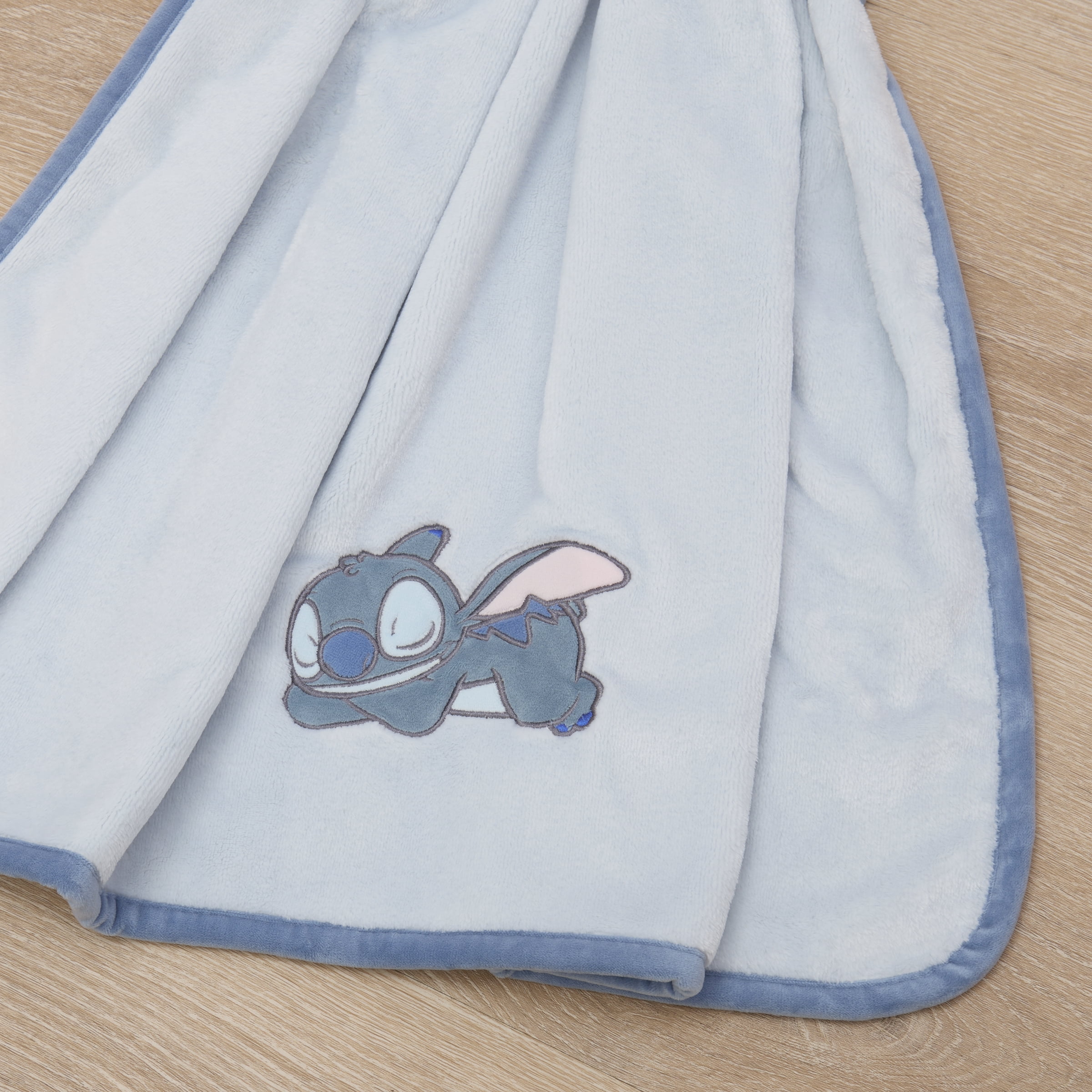 Stitch Appliqued Baby Blanket, Blue, Infant Boy