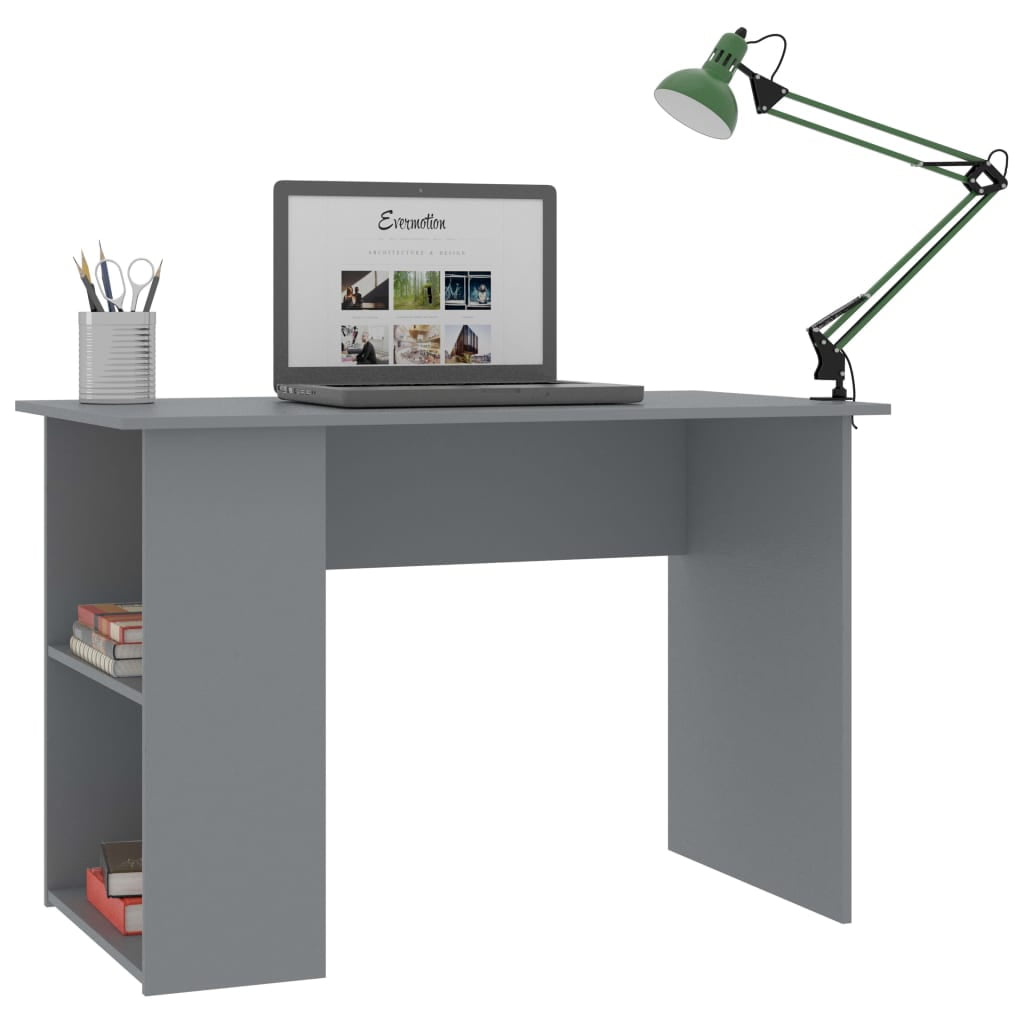 Kepooman Modern Computer Desk, Small Writing Desk with Two Storage Shelves for Bedroom, Dark Gray Kepooman Modern Computer Desk, Small Writing Desk with Two Storage Shelves for Bedroom, Dark Gray