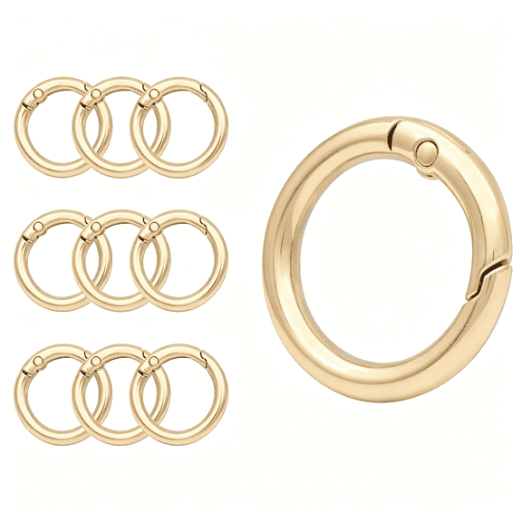 DESIGNICE Spring O Rings Clip Keychain Metal Round Carabiner Clips Keyrings Snap Hook Buckle Purse Bag Paracord Diy Craft