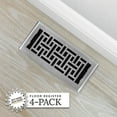 thumbnail image 5 of Decor Grates (4-Pack) 4x10 Oriental Floor Register Vent Cover, Adjustable Airflow Control, Brushed Nickel (AJH410-NKL), 5 of 5