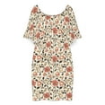 thumbnail image 3 of Vintage Floral Pattern Beautiful Red Women's Off The Shoulder Ruffles Summer Wedding Guest Loose Casual Party Beach Dress, 3 of 9