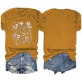 thumbnail image 4 of Camisetas de Verano de Mujer Pequeña Flor Impresa Cuello Redondo Manga Corta Superior, Verano Superior de las Mujeres, 4 of 8