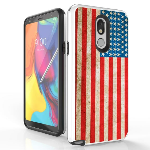 Duo Shield Slim Phone Case Suitable for LG Stylo 5/LG Stylo 5 /Q720 6.2" - American (USA) United States of America Flag