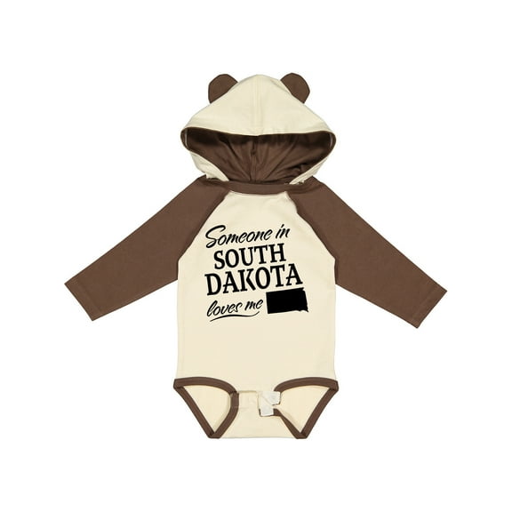 Inktastic Someone in South Dakota Loves Me Boys or Girls Long Sleeve Baby Bodysuit