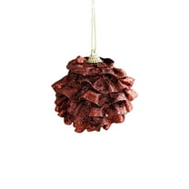 chaungfeng 1-Pack Christmas Tree Ball Ornaments Set, 3.14 Inches Brown Glitter Decorative Hanging Baubles, Decorations for Xmas Tree, Wreath, Garland, Holiday Party Decor, Gift