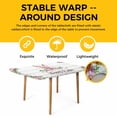 thumbnail image 4 of Easter Table Cloths for 6 Foot Rectangle Tables, Spring Farmhouse Watercolor Bunny Flower Wood Grain Patio Waterproof Elastic Fitted Tablecloths, Washable Rectangular Table Cover for Camping, 4 of 8