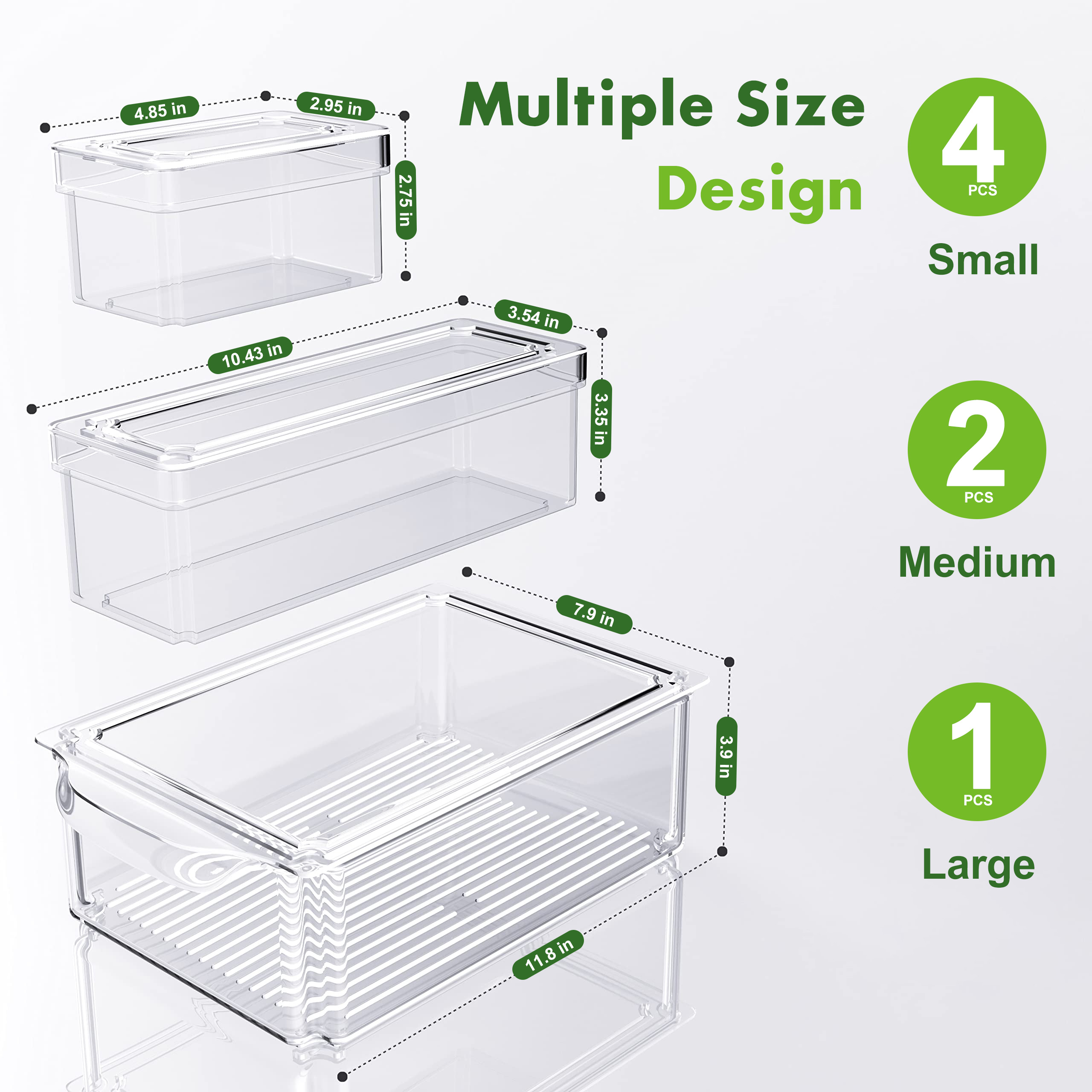 LeaderPro 7-Piece Refrigerator Organizer Bins with Lids photo 6