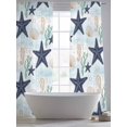 thumbnail image 5 of Summer Marine Life Sheer Curtains 2 Panels Set Ocean Starfish Seahorse Graffiti Shell Seaweed Sheer Window Curtains Light Filtering Rod Pocket Voile Drapes for Bedroom Living Room 52"X96", 5 of 9