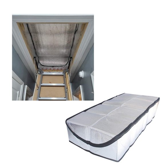Cubierta Aislante Para Escaleras Del Ático: Aislante Premium Para Escaleras Del Ático, Con Ahorro De Energía, Para Puerta, Escalera, Tienda Desplegable Con Cremallera, 25 X 54 X 11 Pulgadas (Cubierta