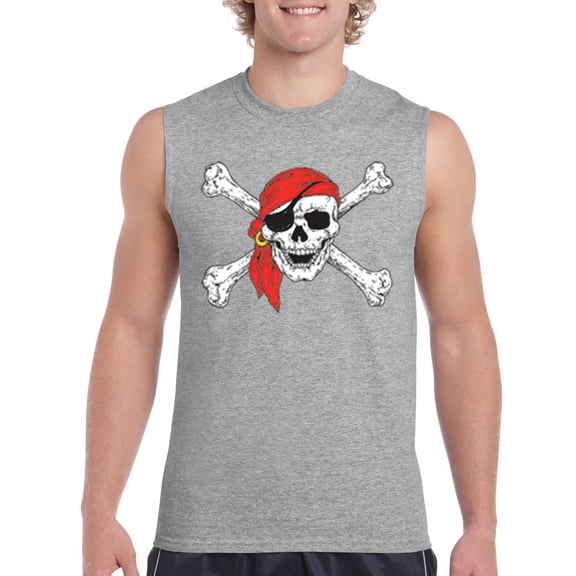 Normal is Boring - Men's Graphic T-Shirt Sleeveless, up to Men Size 3XL - Jolly Roger Skull & Crossbones