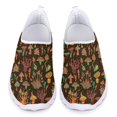 thumbnail image 1 of Zapatos casuales nuevos de verano y otoño para mujer, zapatos planos clásicos sin cordones con estampado de setas y plantas forestales, zapatos de malla transpirables para deportes al aire libre, 1 of 5