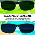 thumbnail image 5 of grinderPUNCH Super Dark Polarized Black Sunglasses | Biker Style Rider | Wrap Around Style Lightweight UV Protection, 5 of 7