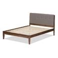 thumbnail image 5 of Baxton Studio Leyton Mid-Century Gray Fabric and Medium Brown Finish Wood King-Size Platform Bed, 5 of 8