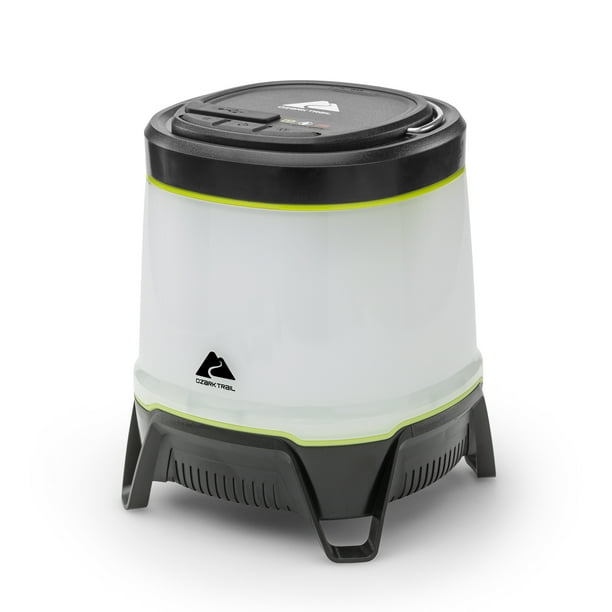 Ozark Trail 750 Lumen Hybrid Power LED Camping Lantern White, Black