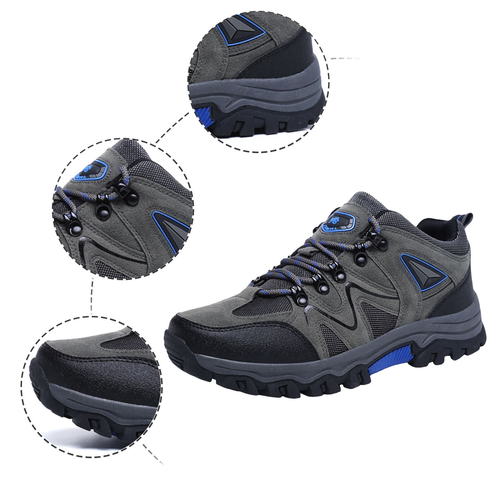 Mepaouo Men's Slip on Hiking Shoes Trekking Camping Walking Shoes Waterproof Anti Slip Outdoor Shoes